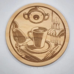 GIFTS COASTERS LASER ENGRAVING COFFEE DENTIST COLLECTION FREE SHIPPING - Picture 1 of 12