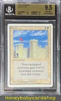MTG Unlimited Edition 1993 Castle BGS 9.5Q (TRUE QUAD) GEM MINT Pop. 1 of 8 - Image 1 of 4