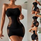 Elastic Womens Dress Female Fishnet Night Sexy Sexy Lingerie Solid Color