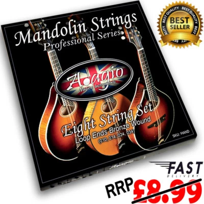 Mandolin String Set - ADAGIO PRO - Light Gauge With Loop Ends Pro Bronze - Image 1 of 4