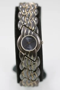 Majestron Watch Women Antiqued Stainless Steel Gunmetal WR Batt Blue Quartz - Picture 1 of 6