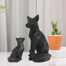 2Pcs Fox Figurines Home Decor Crafts Sculptures for Bedroom Entrance Cabinet