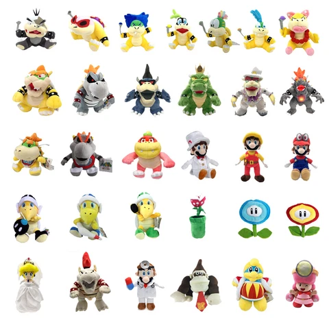 Super Mario Bros Bowser Koopalings Toad Piranha Kong Squirrel Plush Toy Optional Cover