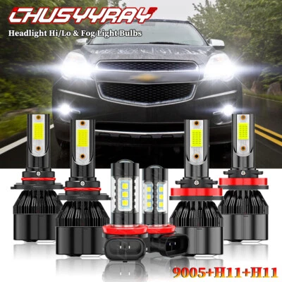 Kit de faros LED de haz alto/bajo + bombillas antiniebla para Chevy Equinox 2010 2015-2017 Foto 1 de 4