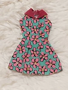 Vintage Barbie Green Magenta Pink Floral Dress *Retro Feel* - Picture 1 of 8
