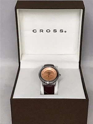 Reloj para dama oro rosa con correa de cuero por: Cross Foto 1 de 4