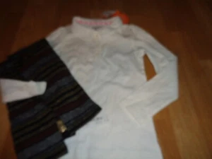 NWT Gymboree size 5 6 uniform 3 button top silver and gold leggings - Picture 1 of 5