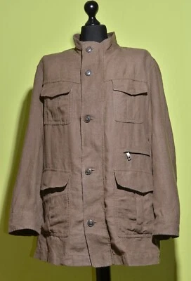 DAKS Men's 100% Linen Multipocket Jacket Size 56 / 2XL Foto 1 de 4