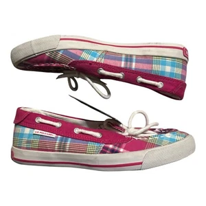 Ralph Lauren Polo Boat Shoes Breeana Sneakers Pink Multicolor Women’s Size 6 1/2 - Picture 1 of 9