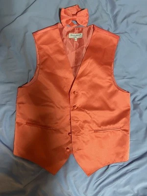 Men's Solid Satin Tuxedo Vest Mauve Pink, Formal for Wedding, Prom - Image 1 of 2