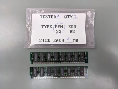 (2) Lite On 4MB FPM SIMMs, 72-pin RAM Memory Sticks (8MB Total) - Image 1 of 3