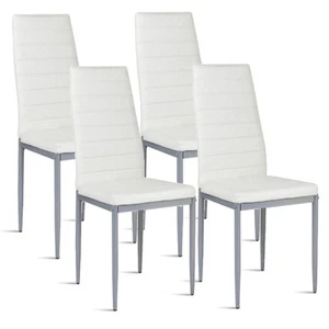 Dining Chairs Set of 4 Kitchen High Back Dining Room Chair with Metal Legs - Picture 1 of 8