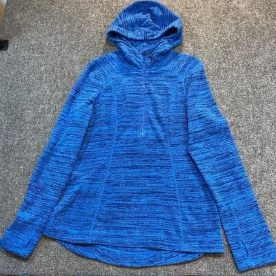 Sudadera con capucha pulóver Zella grande de lana a rayas azules para mujer ropa deportiva Foto 1 de 4
