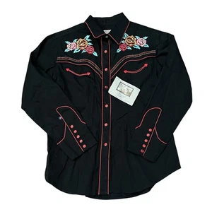 Rockmount Ranch Wear Pearl Snap Shirt Western Damen XL Blumen Rosen Cowboy NEU - Bild 1 von 11