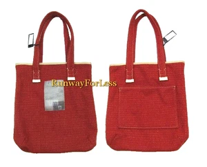 FURLA Vintage Fabric Toni Ross Red Wool Fuzzy Tote Purse Purses Handbag Handbags - Afbeelding 1 van 7