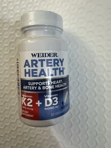 Weider Artery Health with Vitamin K2 and Vitamin D3 30 Veg Caps - Picture 1 of 4
