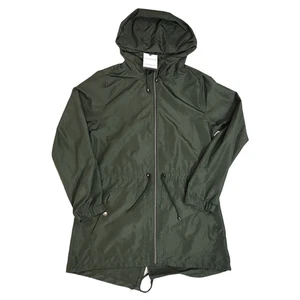 Primark Ladies Green Rain Coat Parka Jacket Size 4/6 Lightweight Hooded Pockets - Picture 1 of 7