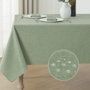 Rectangle Tablecloth Linen Textured Waterproof & Stain Resistant Table Cloth ... - Picture 1 of 7
