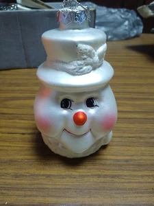 Glass Snowman Head Ornament - Picture 1 of 6