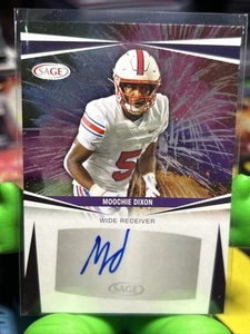 2025 Sage MOOCHIE DIXON #A-MD Rookie AUTO SMU FOOTBALL CARD - Picture 1 of 3