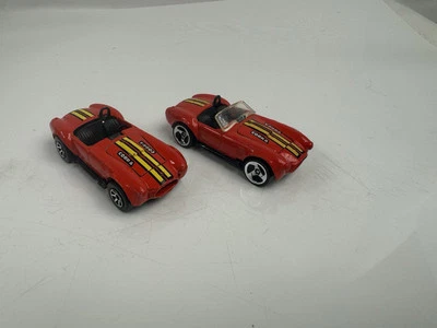 Pair Of 1982 HOT WHEELS Cobra Shelby Red Classic Diecast Cars 7 Spoke Wheels + - Image 1 of 4