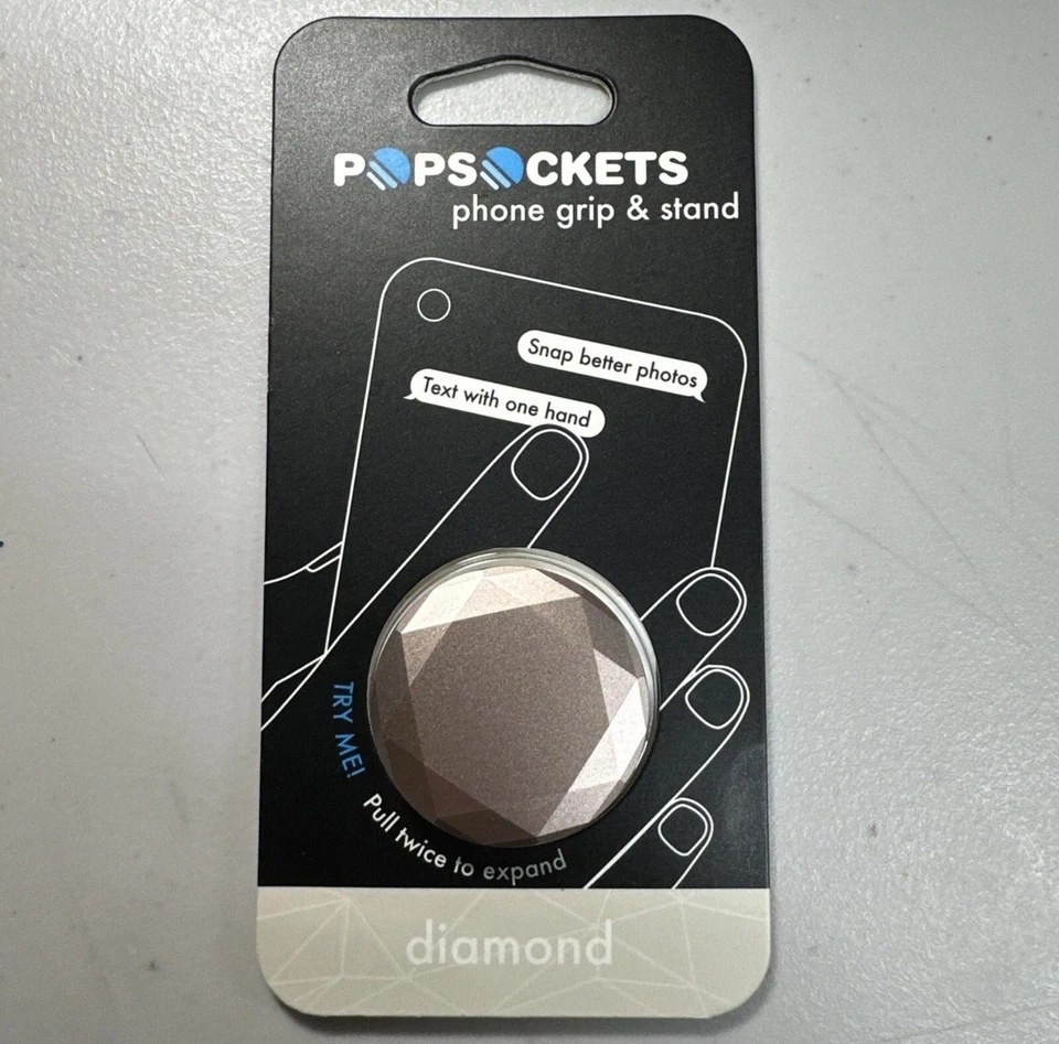 Popsocket Diamond Rose Gold Facets Popgrip Premium Swappable Pop Sockets - Image 1 of 4