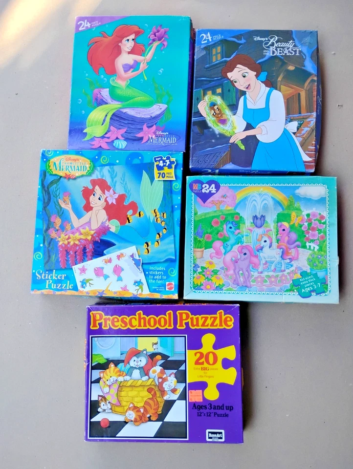 Cardboard Kids (5) Puzzle Lot Disney Mattel - Image 1 of 1