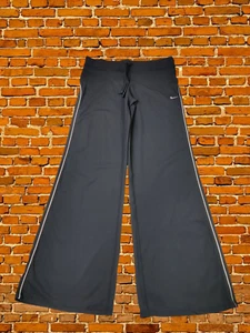 NIKE LARGE UK 14/16 BLACK JOGGER TRACK TROUSERS ACTIVE WIDE LEG YOGA GYM WOMENS - Picture 1 of 4