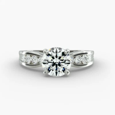 18k White Gold Ring Lab Created 1.30 Ct Round Cut Diamond IGI Black Friday Sale - Image 1 of 4