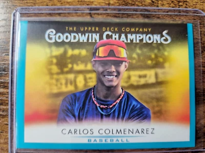 2021 UD Champions Carlos Colmenarez Turquoise Parallel Rookie #69 Tampa Bay Rays - Image 1 of 2