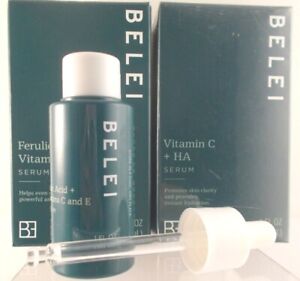 BELEI Promotes Clarity & Hydrates Skin, Vitamin C, E & HA ~ TWO 1 oz. Bottles 