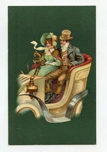 Couple IN A Antique Automobile - Picture 1 of 2