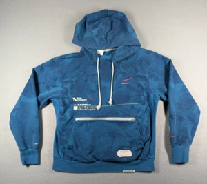 Nike Hoodie Size Medium Blue Floral Dri-Fit Standard Issue Pullover Sweatshirt - Picture 1 of 16