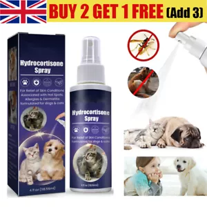 Neu Hydrocortison Spray Haustier Anti Juckreiz Spray für Hunde und Katzen 118ml - Bild 1 von 9