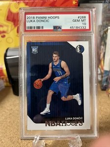 2018-19 Hoops Luka Doncic Blue Border Error No White Rookie RC #268 PSA 10 💎