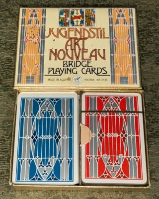 Cards For Game Jugendstil Art Nouveau Bridge Poker Piatnik Playing Cards - Image 1 of 3