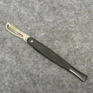 Star Safety Corn Razor Knife Black Checkered Bakelite Handle Kampfe Bros NY 5.5" - Picture 1 of 5