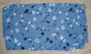 Blue, Black & White Print Silky Woven Fabric - 1 1/2 yards - New - Very Pretty! - Picture 1 of 1