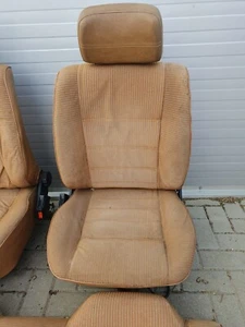 VW JETTA GOLF CADDY MK1 FRONT LEFT SIDE SEAT BROWN GOLD YELLOW CLOTH (4 DOOR) - Bild 1 von 6
