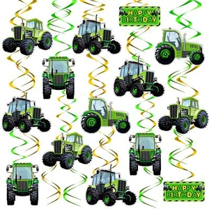 30 Pieces Tractor Party Supplies Tractor Birthday Decorations Green Tractor H... - Picture 1 of 7
