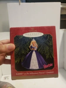 1999 HALLMARK KEEPSAKE ORNAMENT BARBIE MILLENNIUM PRINCESS MINT CLEAR ORB DANGLE - Picture 1 of 8