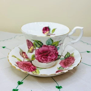 Vintage Royal Albert “Camellia” Bone China Montrose Teacup and Saucer 1960s - Picture 1 of 7