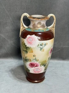 Nippon Vase 1898-1921 MORIAGE & HAND PAINTED BY "Bi Bi" Japan - Picture 1 of 13