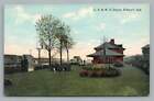 LS&MS Train Depot ELKHART Indiana Antique Railroad Station Postcard 1910s