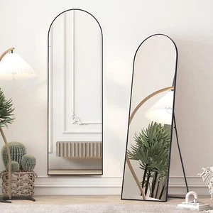 Full-length Mirror Floor Mirror Large Wall Bedroom Mirror Stand Alloy Thin Frame - Picture 1 of 6