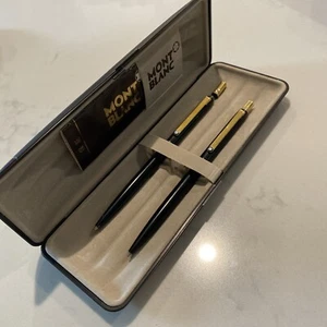 Vintage Set MontBlanc Slimline Ballpoint Pens & Mechanical Pencil W/Box 1980's - Picture 1 of 12