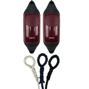 2 x HURRICANE Vortex Bootsfender: Maroon PM05 - FREE SPLICED END 10MM ROPE - Bild 1 von 2