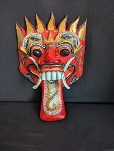 Indonesia Balinese Wood Mask Rangda Ceremonial Performance Mythology Mask. - Picture 1 of 9