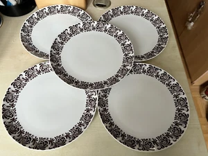 CINCO platos de cena alemanes vintage años 70 decoración del hogar fiesta - Imagen 1 de 3