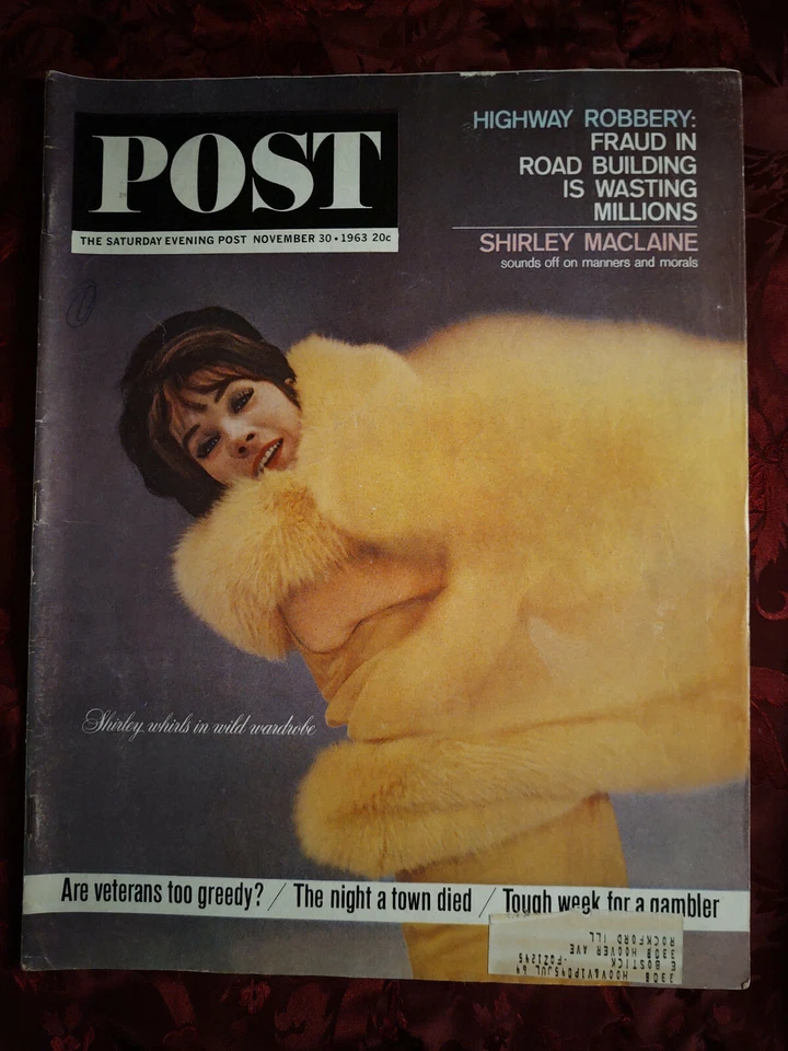 Saturday Evening POSTMagazine November 30 1963 SHIRLEY MACLAINE - Image 1 of 1